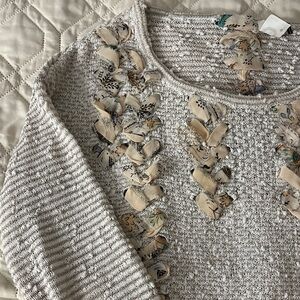 Anthropologie vintage sweater w. weaved design Akemi + Kin size small